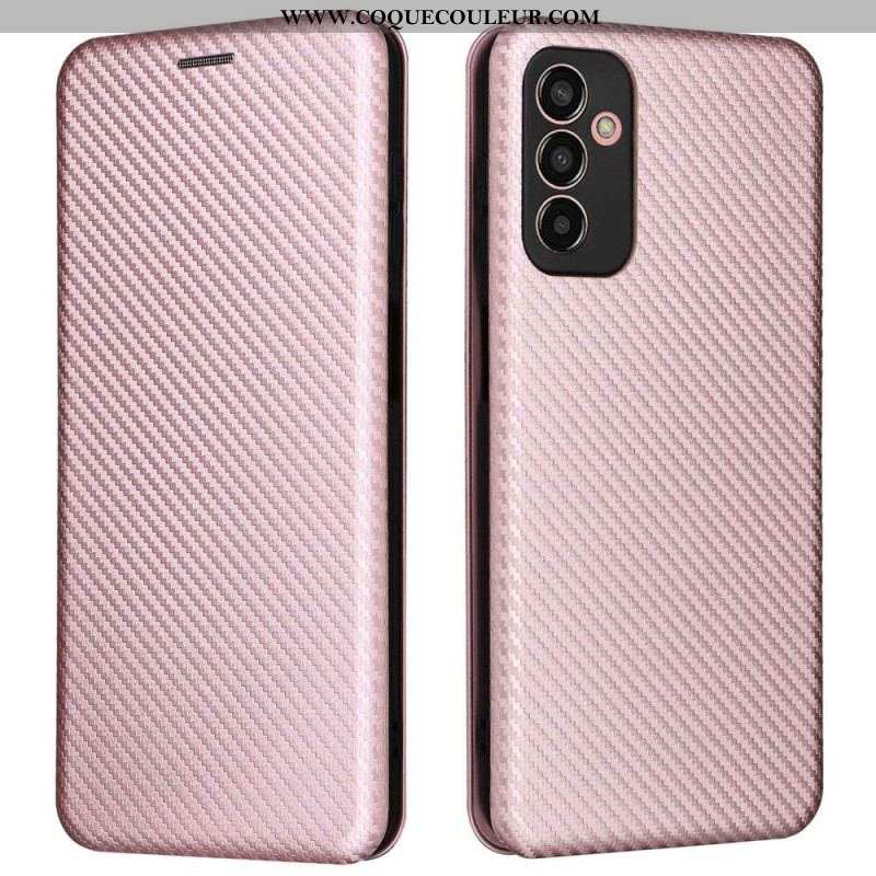 Flip Cover Samsung Galaxy M13 Fibre Carbone