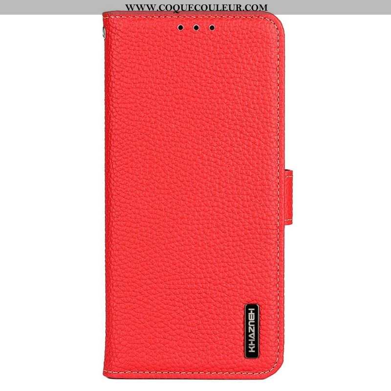 Housse Samsung Galaxy M23 5G Cuir Litchi Véritable KHAZNEH