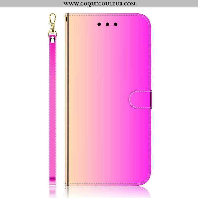 Housse Samsung Galaxy M32 Simili Cuir Couverture Miroir