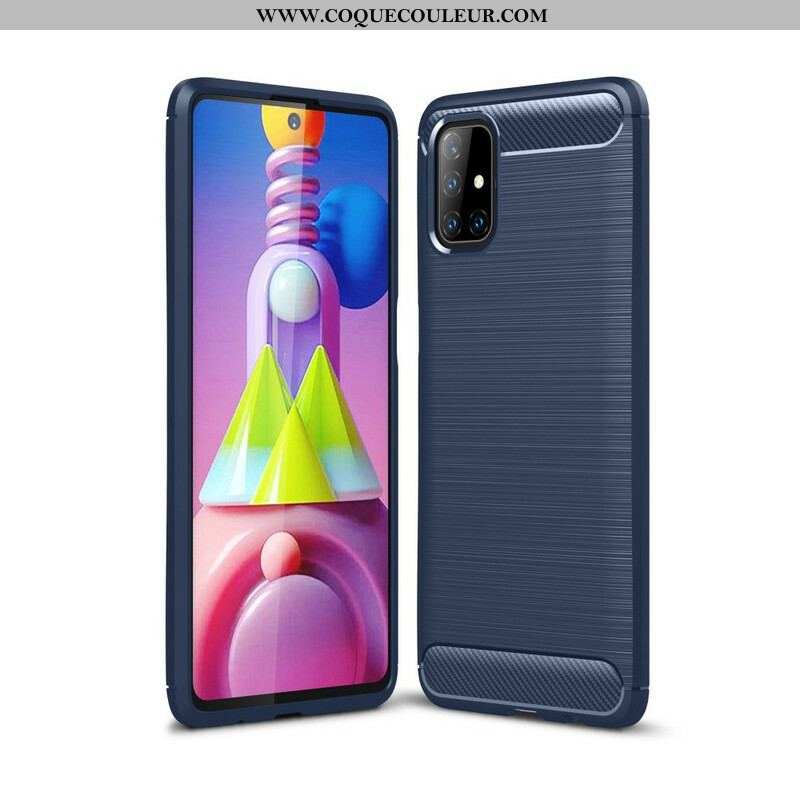 Coque Samsung Galaxy M51 Fibre Carbone Brossée