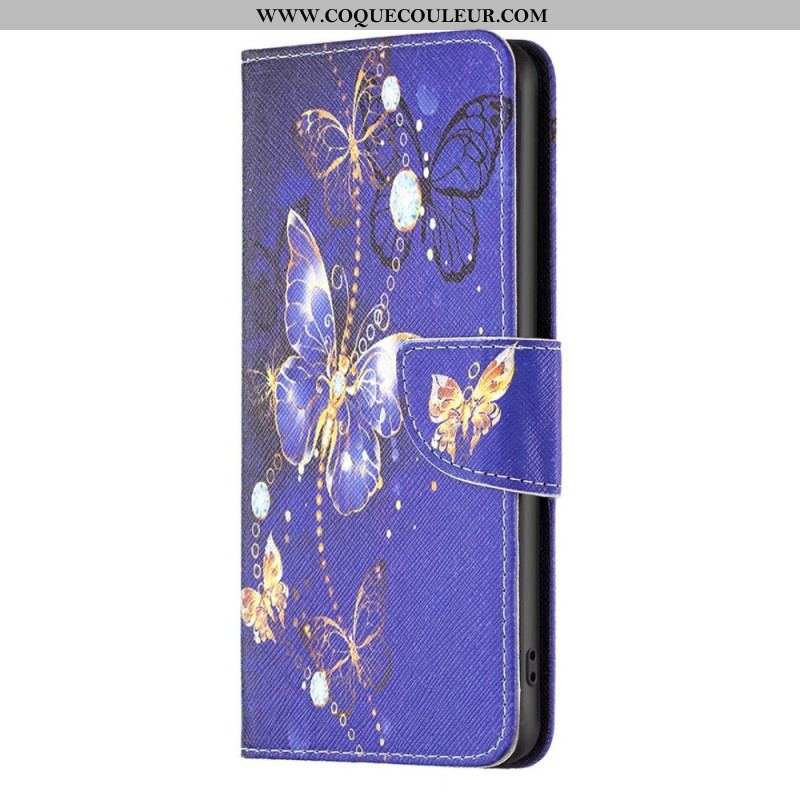 Housse Samsung Galaxy M53 5G Papillons Dorés