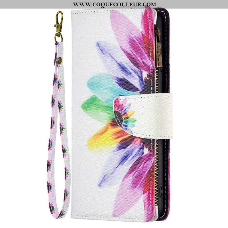 Housse Samsung Galaxy M53 5G Portefeuille Fleur