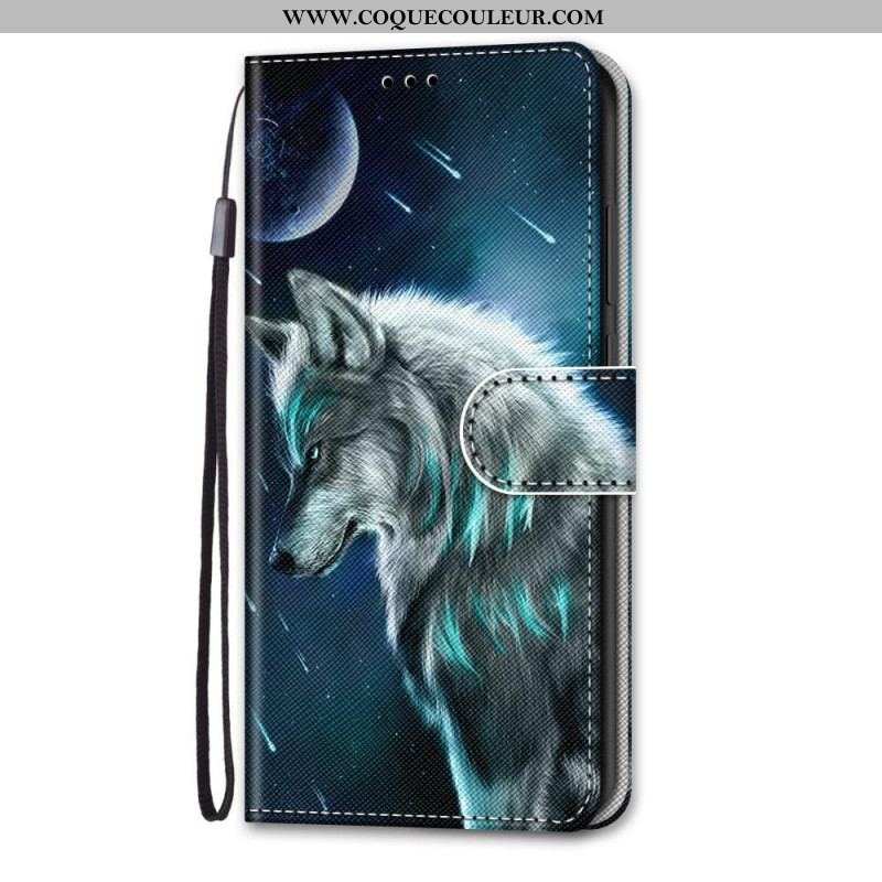 Housse Samsung Galaxy M53 5G Loup à Lanière