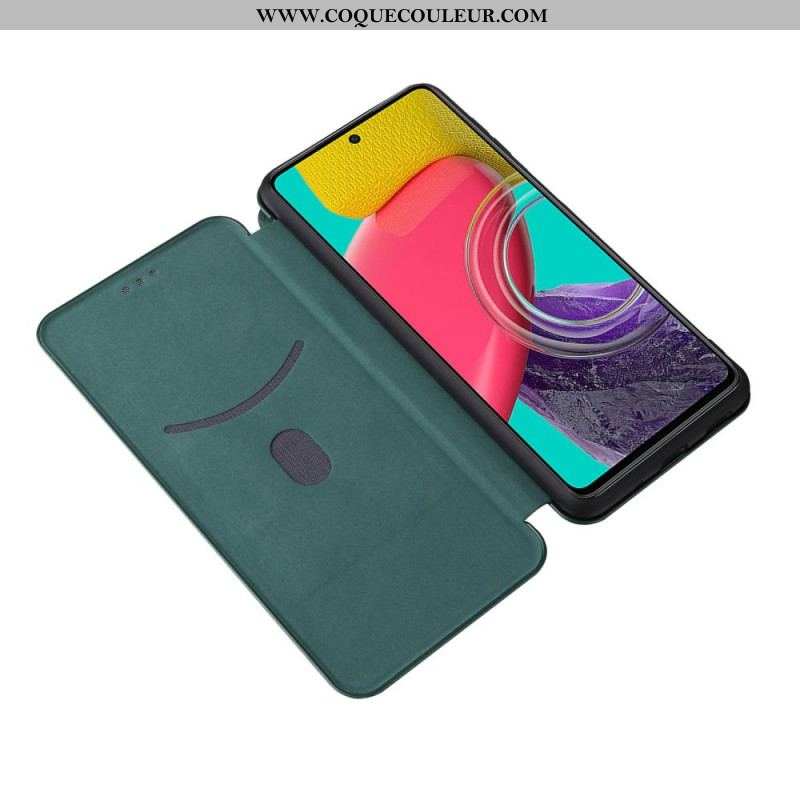 Flip Cover Samsung Galaxy M53 5G Fibre Carbone