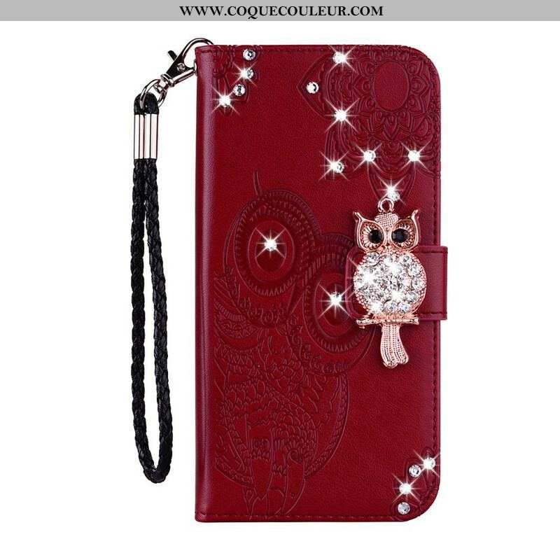 Housse Samsung Galaxy S20 FE Hibou Mandala et Breloque