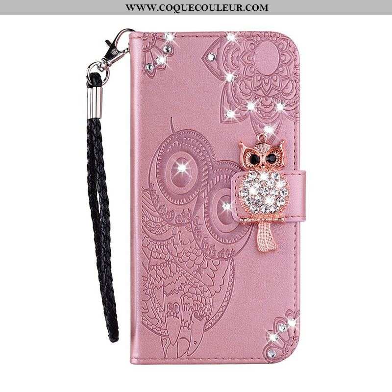 Housse Samsung Galaxy S20 FE Hibou Mandala et Breloque