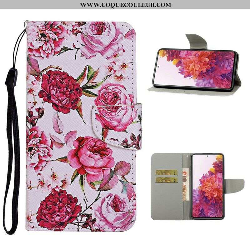 Housse Samsung Galaxy S20 FE Fleurs Magistrales avec Lanière