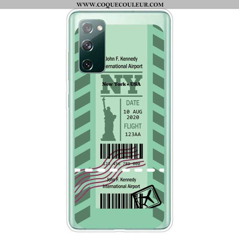 Coque Samsung Galaxy S20 FE Boarding Pass to New York