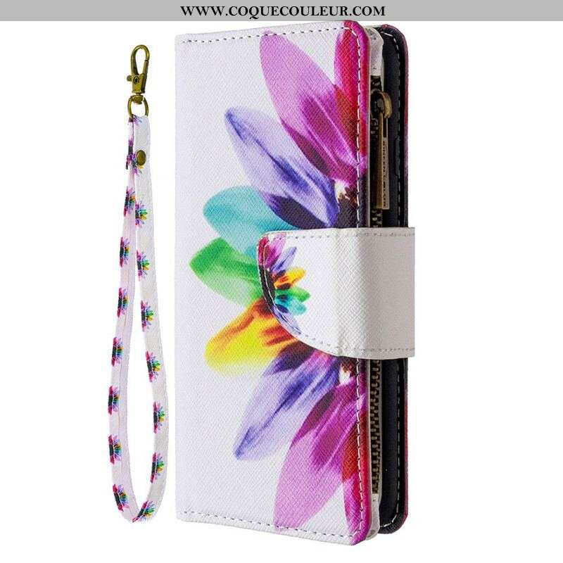 Housse Samsung Galaxy S20 Ultra Poche Zippée Fleur