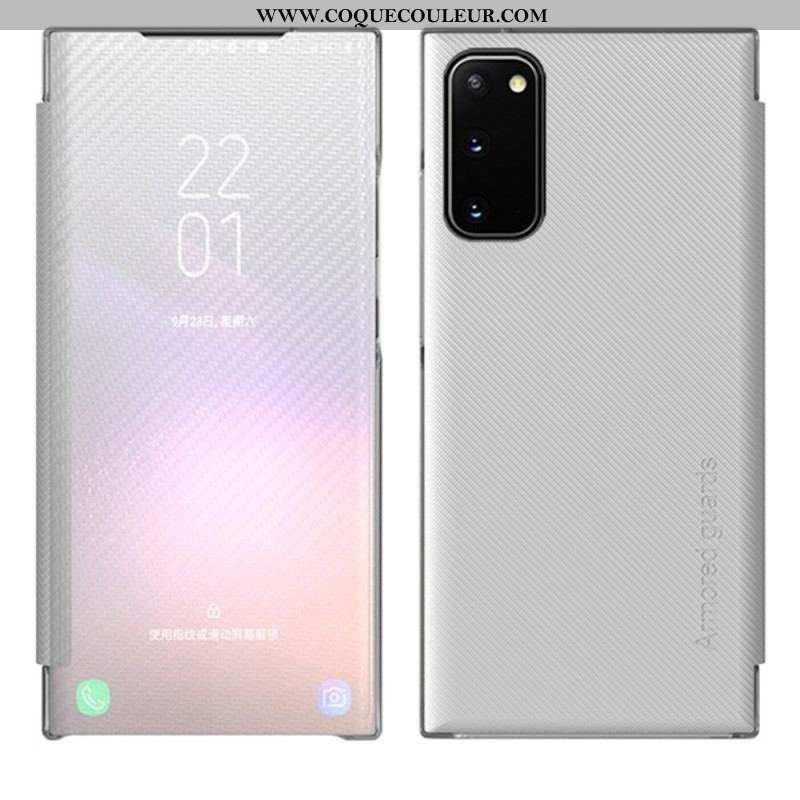 Flip Cover Samsung Galaxy S20 Plus / S20 Plus 5G Fibre Carbone Translucide