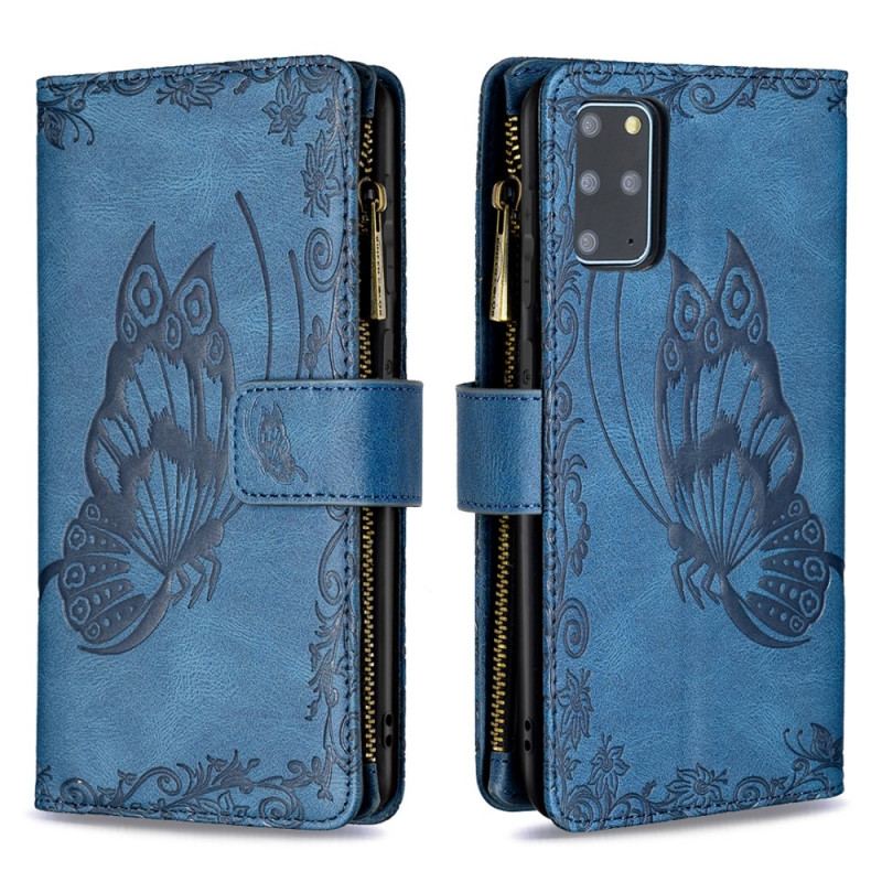 Housse Samsung Galaxy S20 Plus / S20 Plus 5G Papillon Poche Zippée