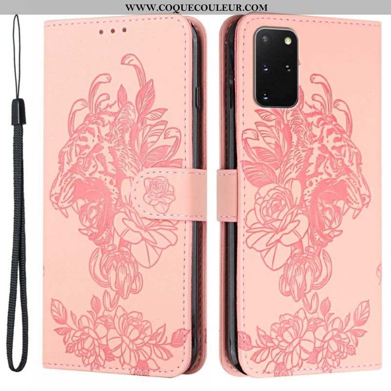 Housse Samsung Galaxy S20 Plus / S20 Plus 5G Tigre Baroque à Lanière