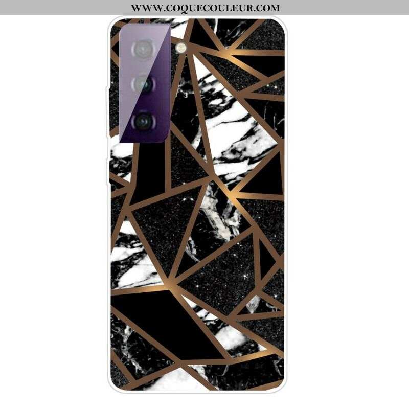 Coque Samsung Galaxy S21 5G Marbre Géométrique