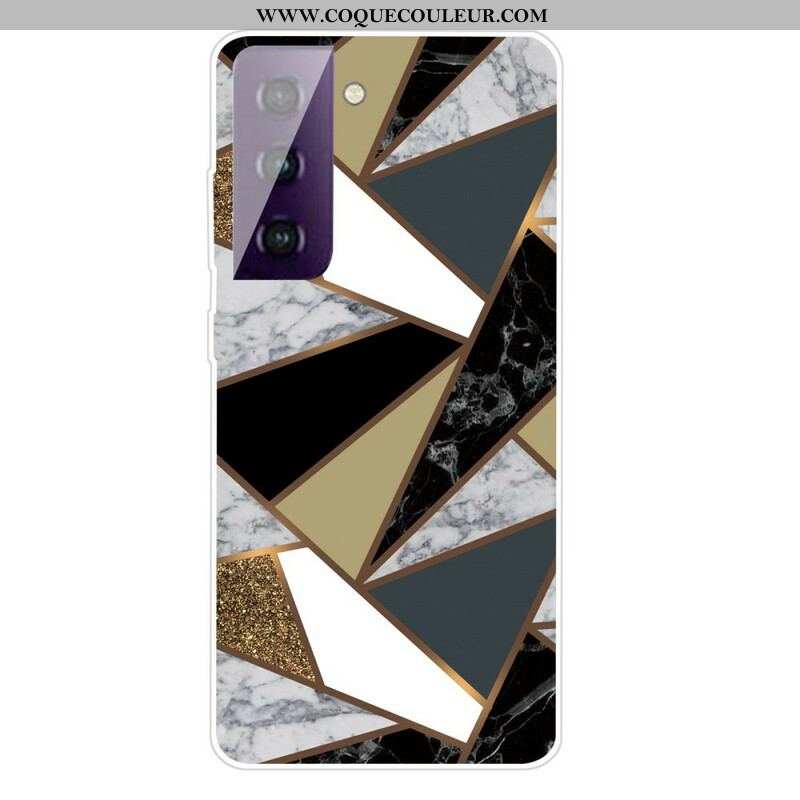 Coque Samsung Galaxy S21 5G Marbre Géométrique