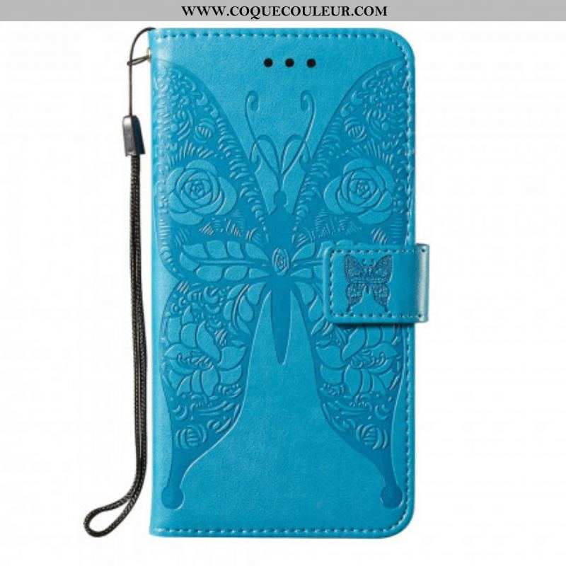 Housse Samsung Galaxy S21 5G Papillon Motif en Fleurs