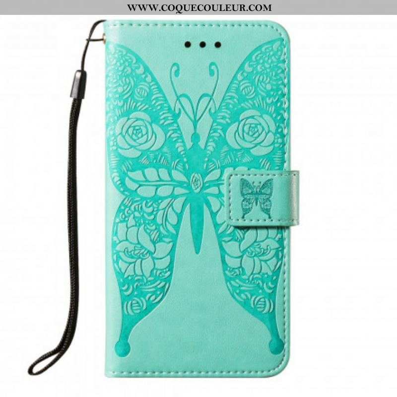 Housse Samsung Galaxy S21 5G Papillon Motif en Fleurs