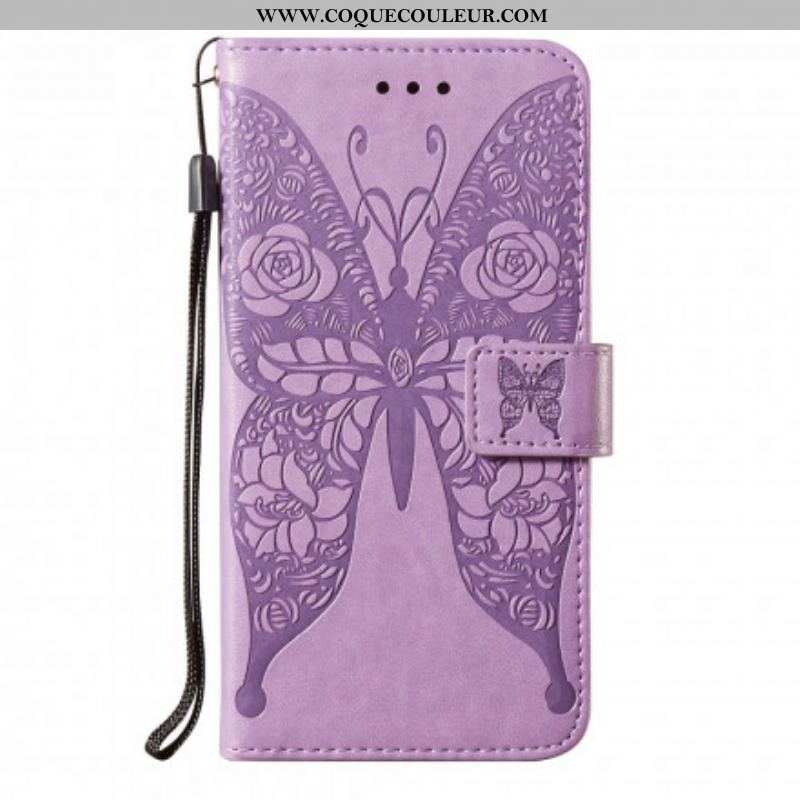 Housse Samsung Galaxy S21 5G Papillon Motif en Fleurs