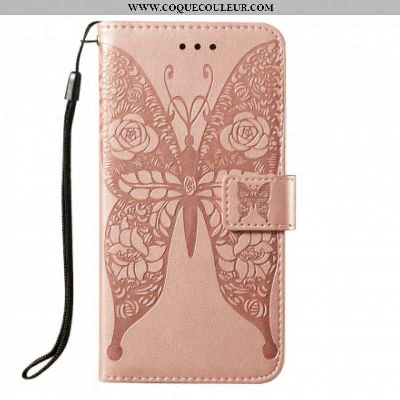 Housse Samsung Galaxy S21 5G Papillon Motif en Fleurs