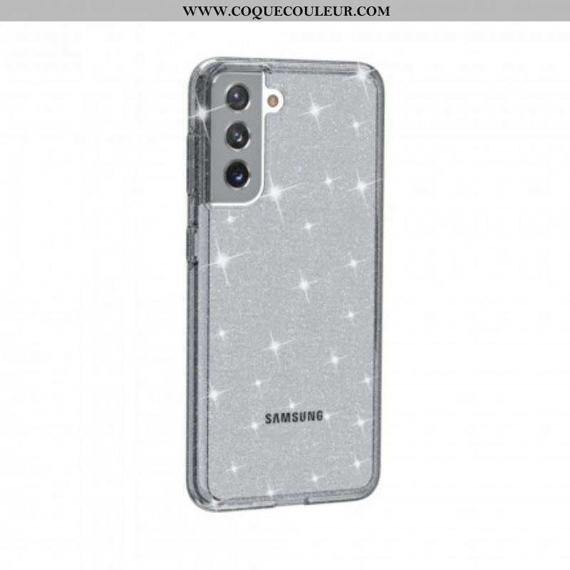 Coque Samsung Galaxy S21 5G Transparente Paillettes