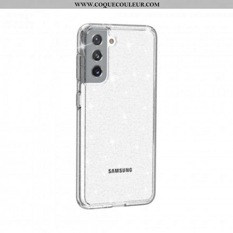 Coque Samsung Galaxy S21 5G Transparente Paillettes