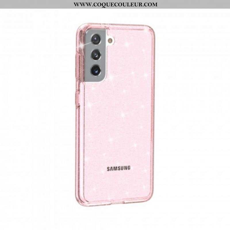 Coque Samsung Galaxy S21 5G Transparente Paillettes