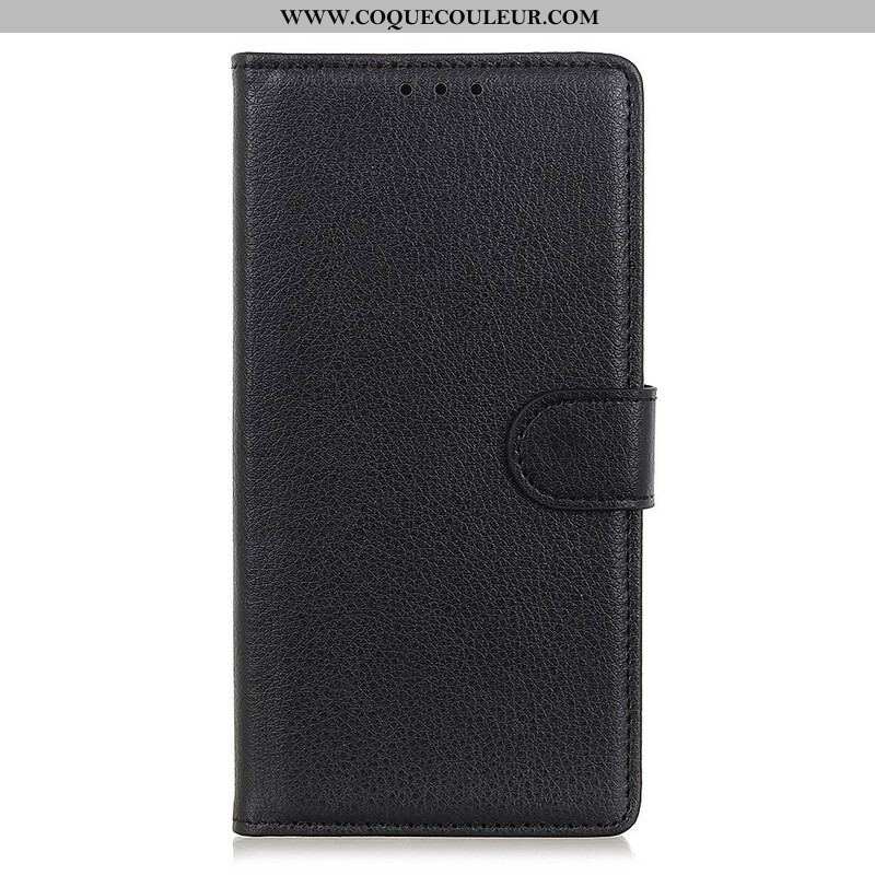 Housse Samsung Galaxy S21 5G Simili Cuir Litchi Traditionnel