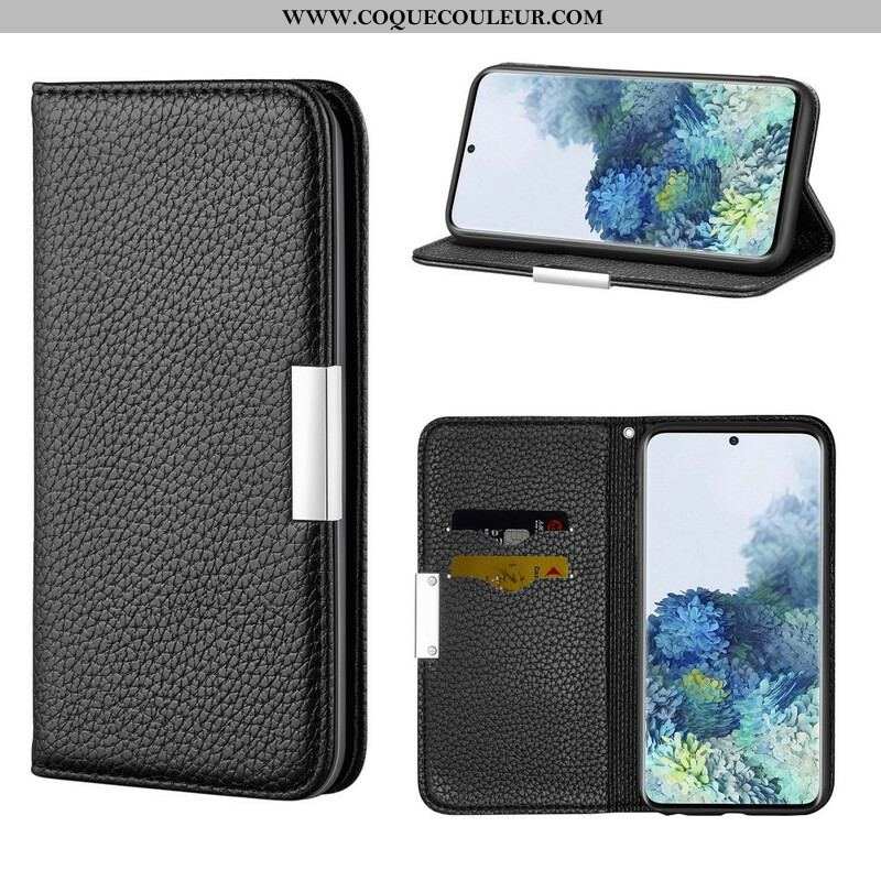 Flip Cover Samsung Galaxy S21 5G Simili Cuir Litchi Ultra Chic