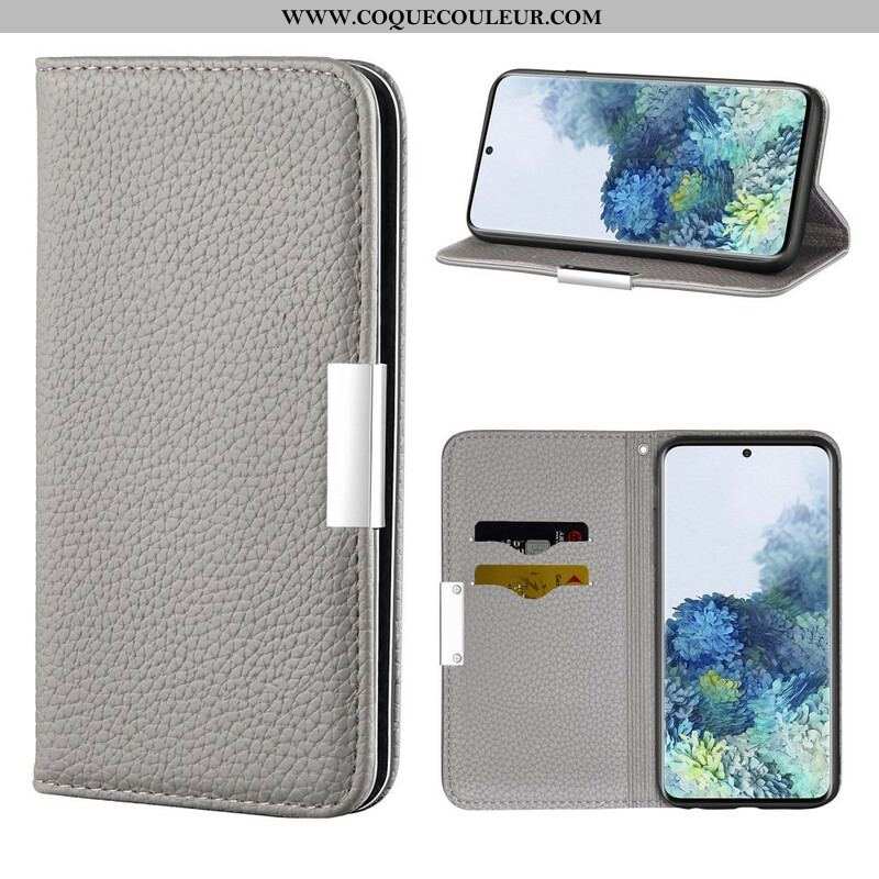 Flip Cover Samsung Galaxy S21 5G Simili Cuir Litchi Ultra Chic