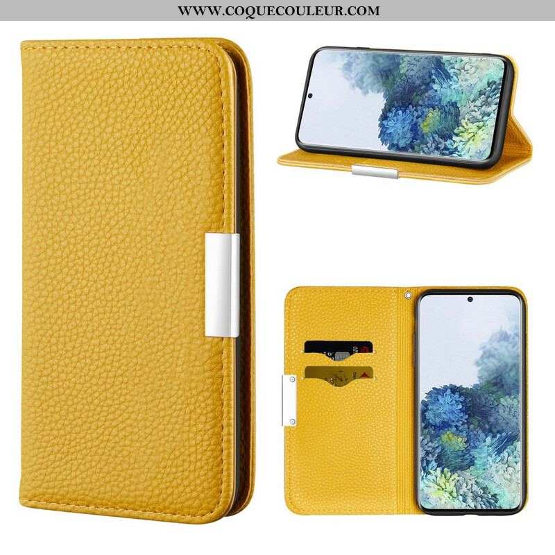 Flip Cover Samsung Galaxy S21 5G Simili Cuir Litchi Ultra Chic