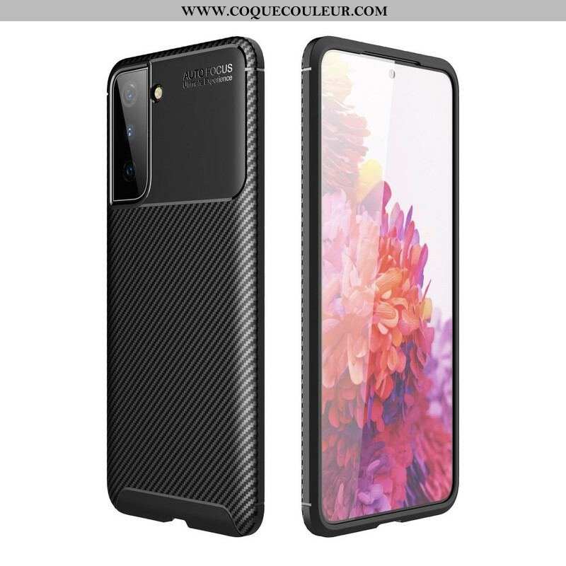 Coque Samsung Galaxy S21 5G Flexible Texture Fibre Carbone