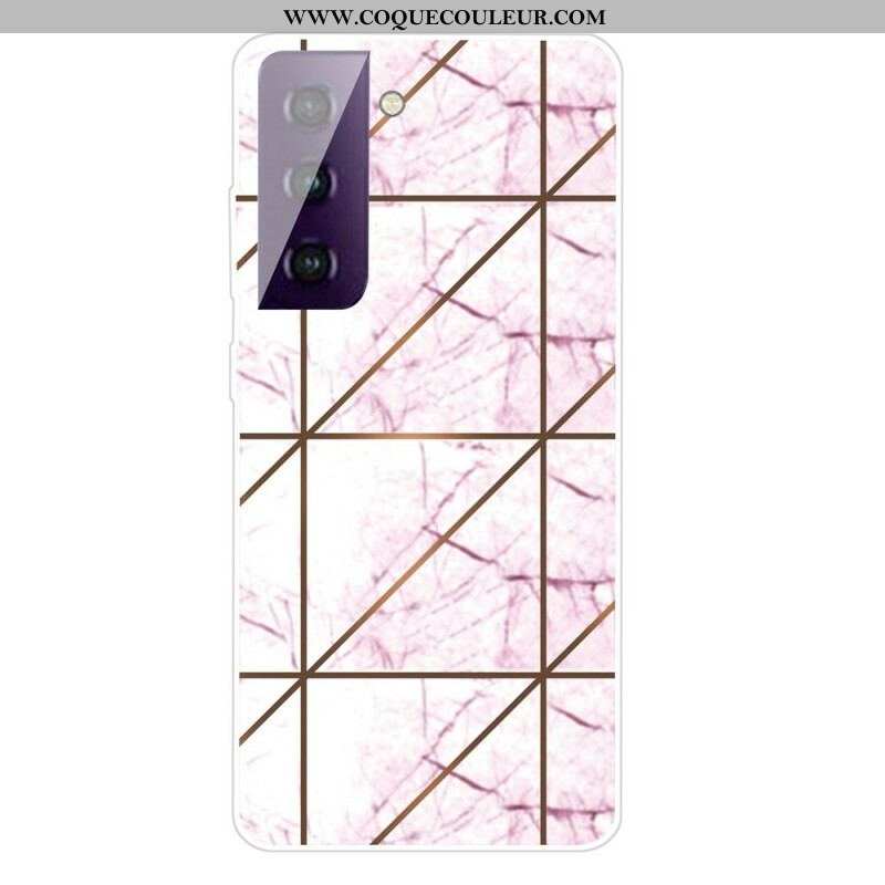 Coque Samsung Galaxy S21 FE Marbre Géométrique Décliné