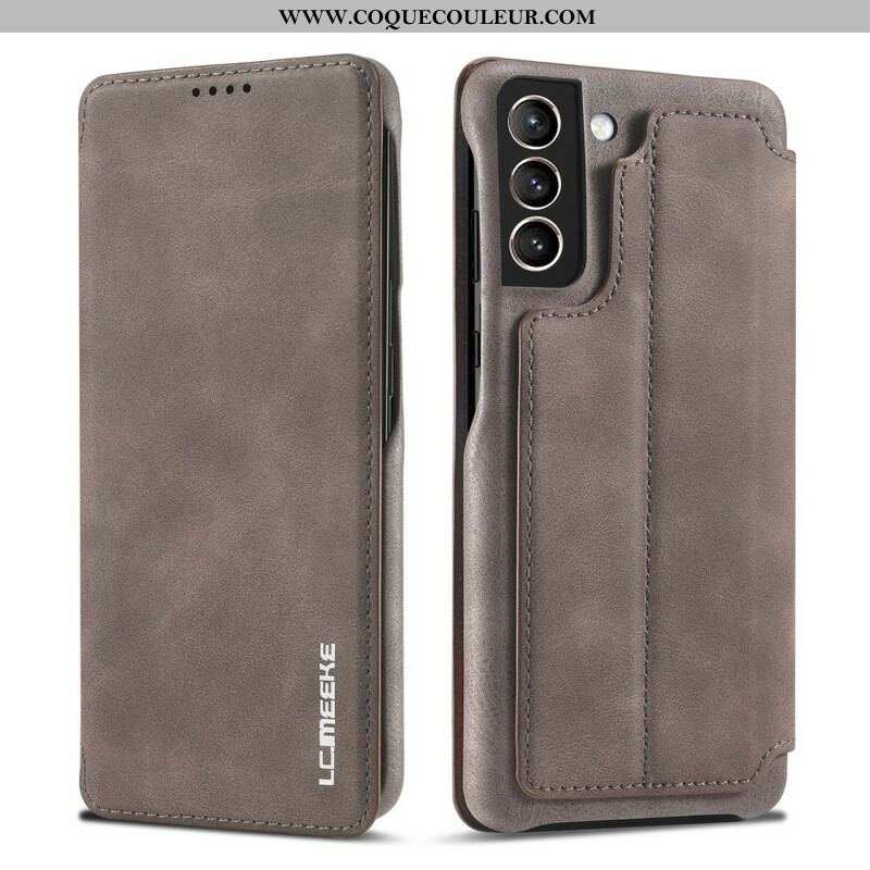 Flip Cover Samsung Galaxy S21 FE LC.IMEEKE Effet Cuir