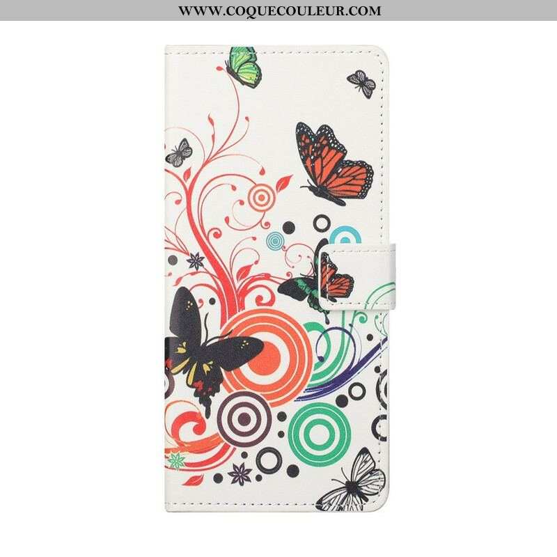 Housse Samsung Galaxy S21 FE Papillons et Fleurs