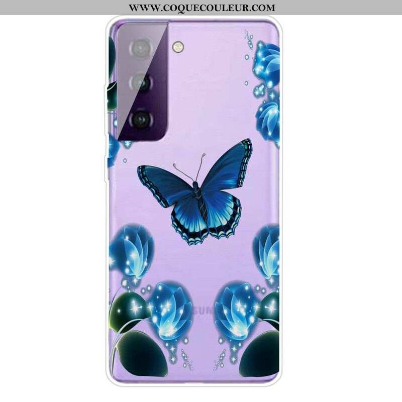 Coque Samsung Galaxy S21 FE Papillons Variés