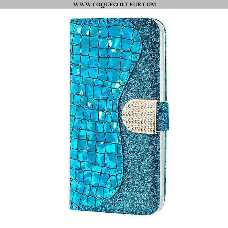 Housse Samsung Galaxy S21 FE Croco Diamants