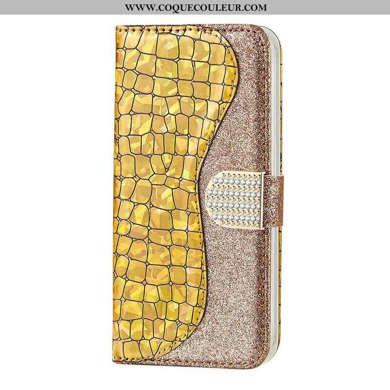 Housse Samsung Galaxy S21 FE Croco Diamants