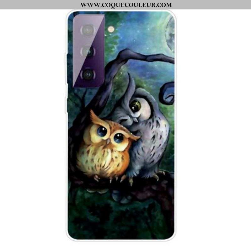 Coque Samsung Galaxy S21 FE Peinture Hiboux