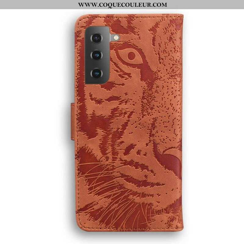 Housse Samsung Galaxy S21 Plus 5G Empreinte Face de Tigre