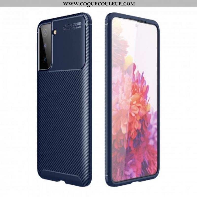 Coque Samsung Galaxy S21 Plus 5G Flexible Texture Fibre Carbone