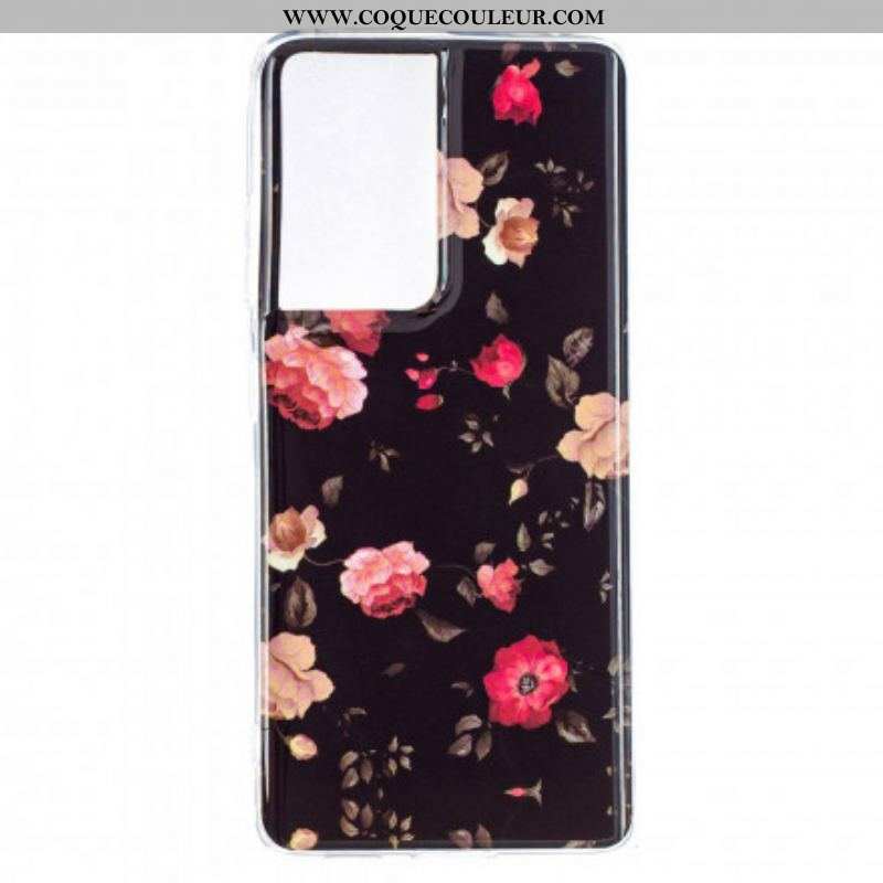 Coque Samsung Galaxy S21 Ultra 5G Série Floralies Fluorescente