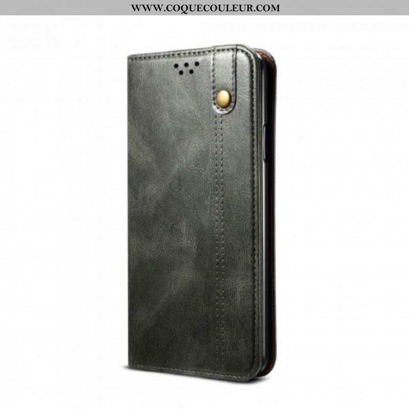 Flip Cover Samsung Galaxy S21 Ultra 5G Simili Cuir Ciré