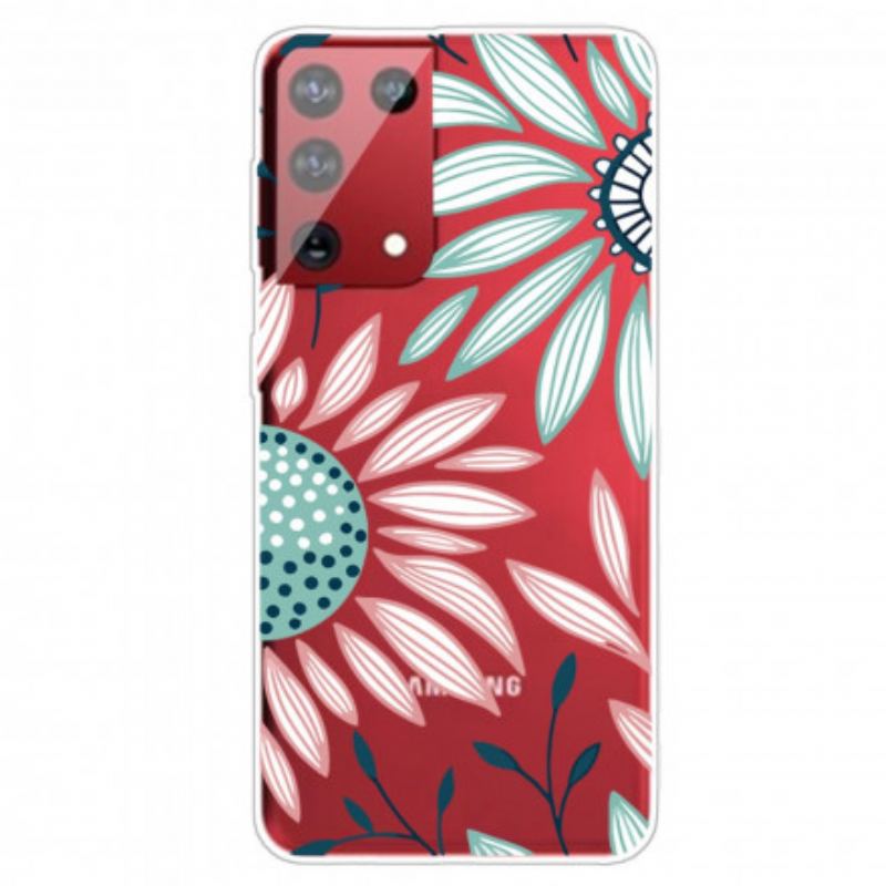 Coque Samsung Galaxy S21 Ultra 5G Transparente Une Fleur