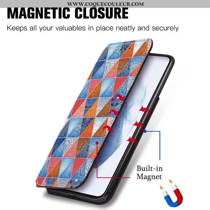 Flip Cover Samsung Galaxy S21 Ultra 5G Motif Coloré Surprenant