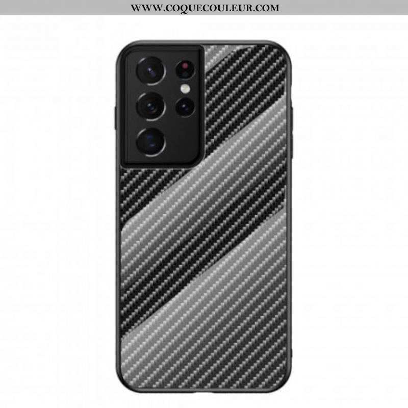 Coque Samsung Galaxy S21 Ultra 5G Verre Trempé Fibre Carbone