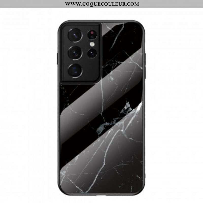 Coque Samsung Galaxy S21 Ultra 5G Verre Trempé Marble Colors