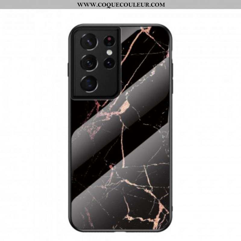 Coque Samsung Galaxy S21 Ultra 5G Verre Trempé Marble Colors