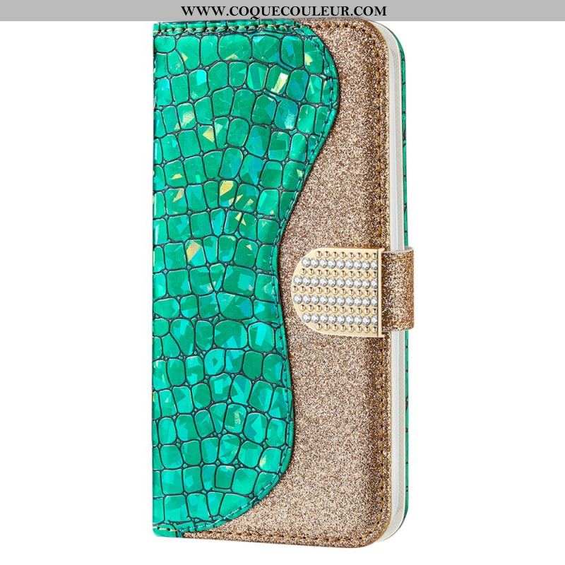 Housse Samsung Galaxy S22 Plus 5G Croco Diamants