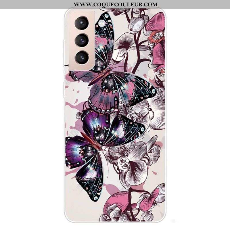 Coque Samsung Galaxy S22 5G Papillons Colorés