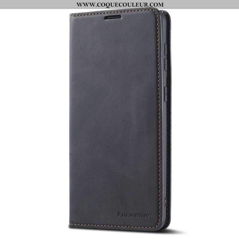 Flip Cover Samsung Galaxy S22 5G Effet Cuir FORWENW