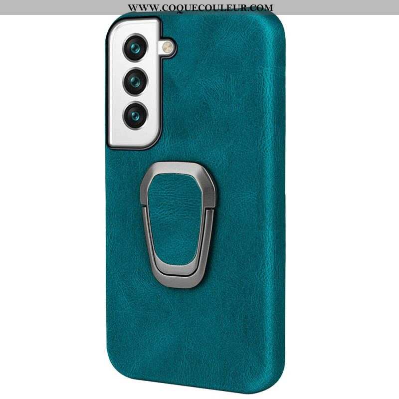 Coque Samsung Galaxy S22 5G Effet Cuir Anneau-Support New Colors